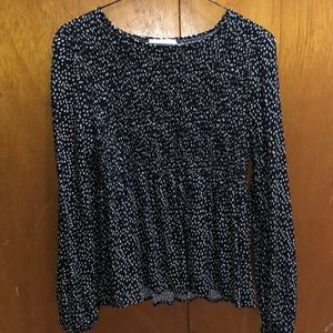 Long sleeve dotted blouse!